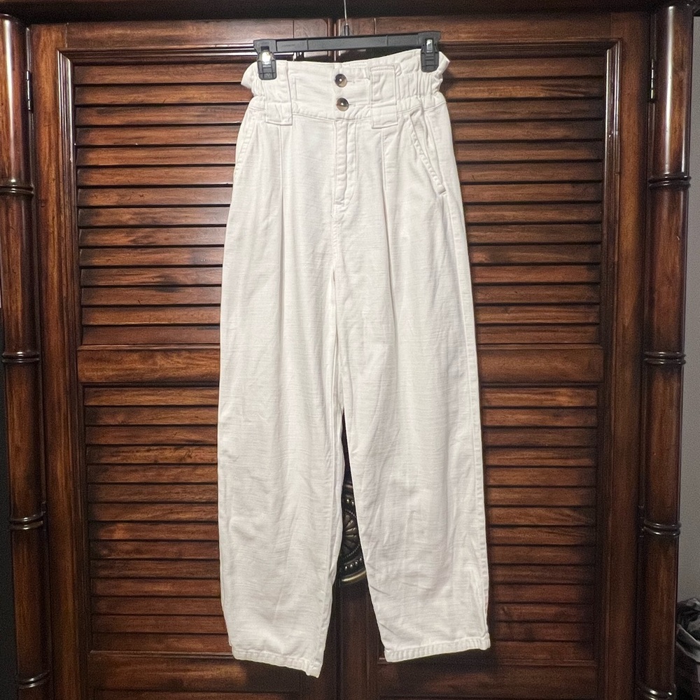 Free People One Way High Waisted Paper Bag Pants Size 0 - Picture 3 of 11